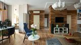 Living room in Kyiv City with modern design classics